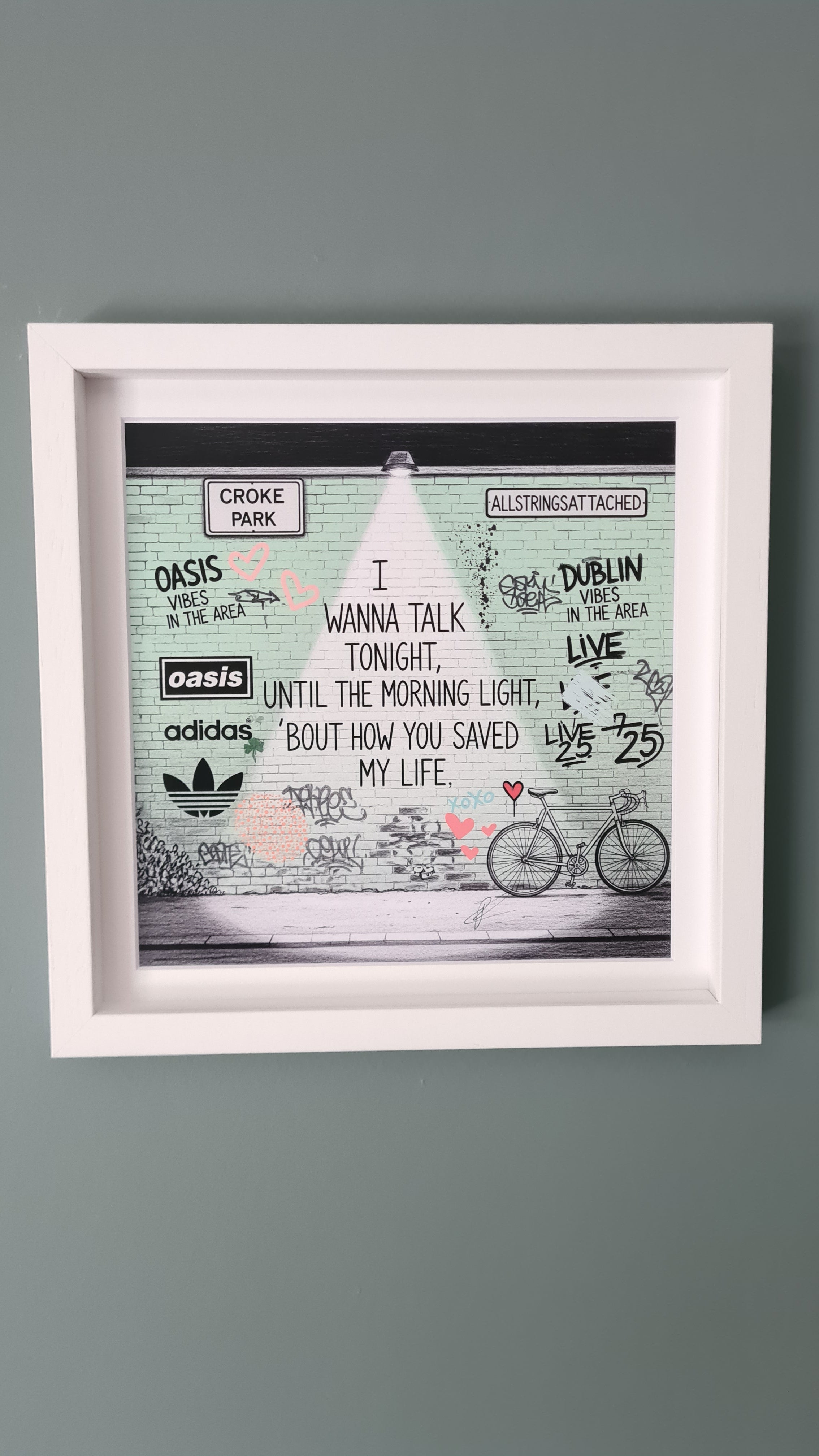 Oasis Graffiti art framed print (Irish connection)