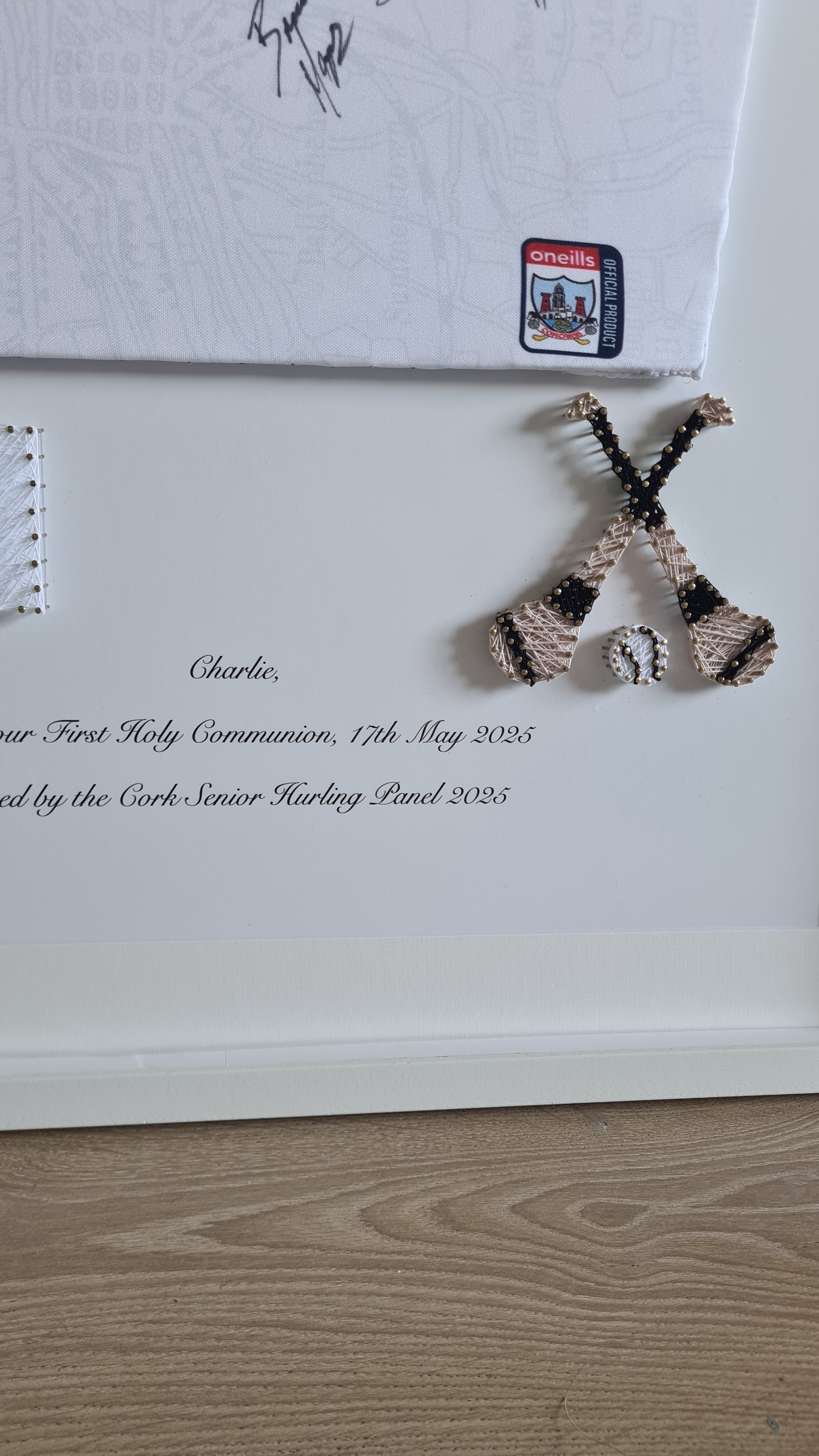 Framed GAA Jersey with Personalised String Art
