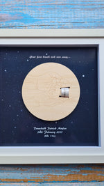Baby's hospital wristband framed