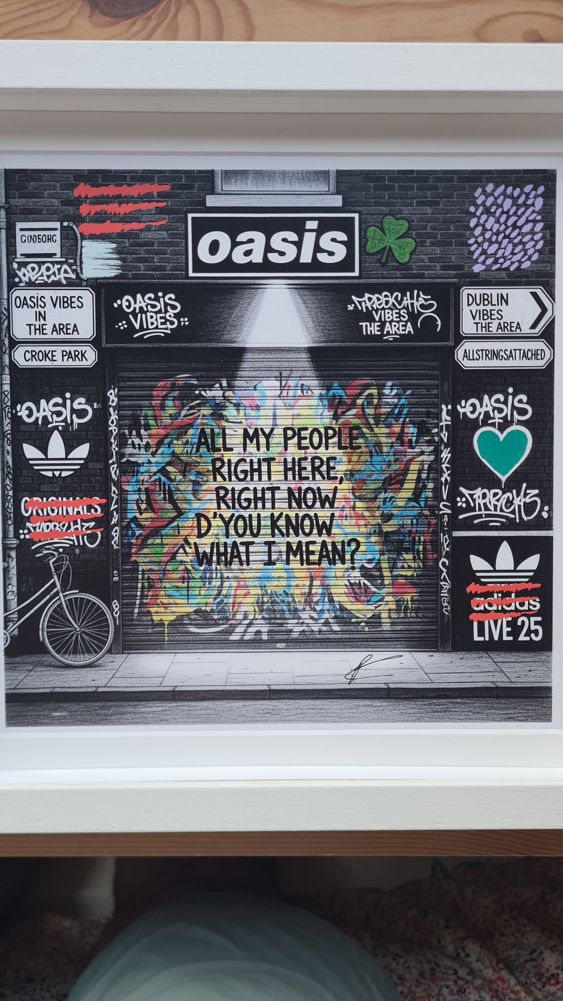 Oasis Graffiti art framed print (Irish connection)
