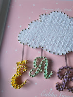 Personalised Baby Girl Cloud (Pink sky background)