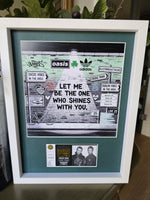 Framed Oasis Ticket and Oasis Graffiti Art print