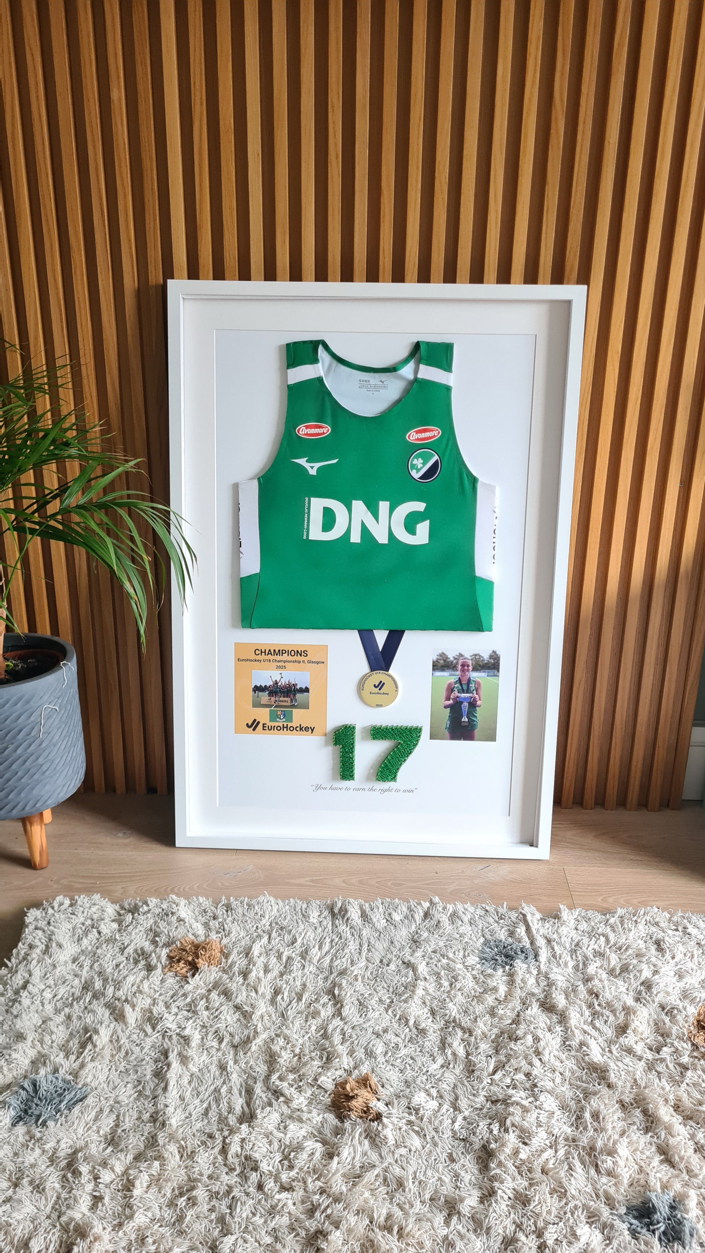 Framed Sports Jersey with Personalised String Art
