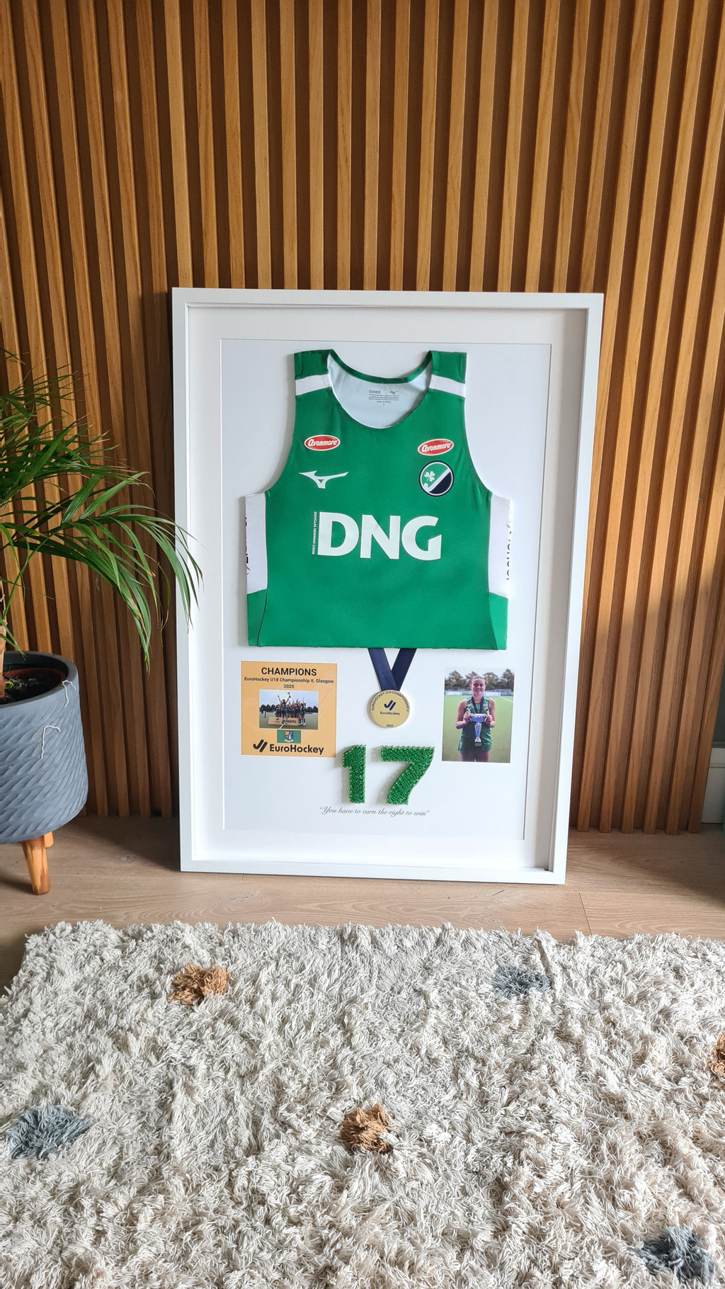 Framed Sports Jersey with Personalised String Art