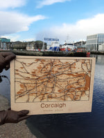 Laser cut map of Cork City - (unframed)
