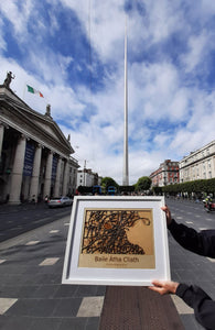 Laser cut map of Dublin City - Framed