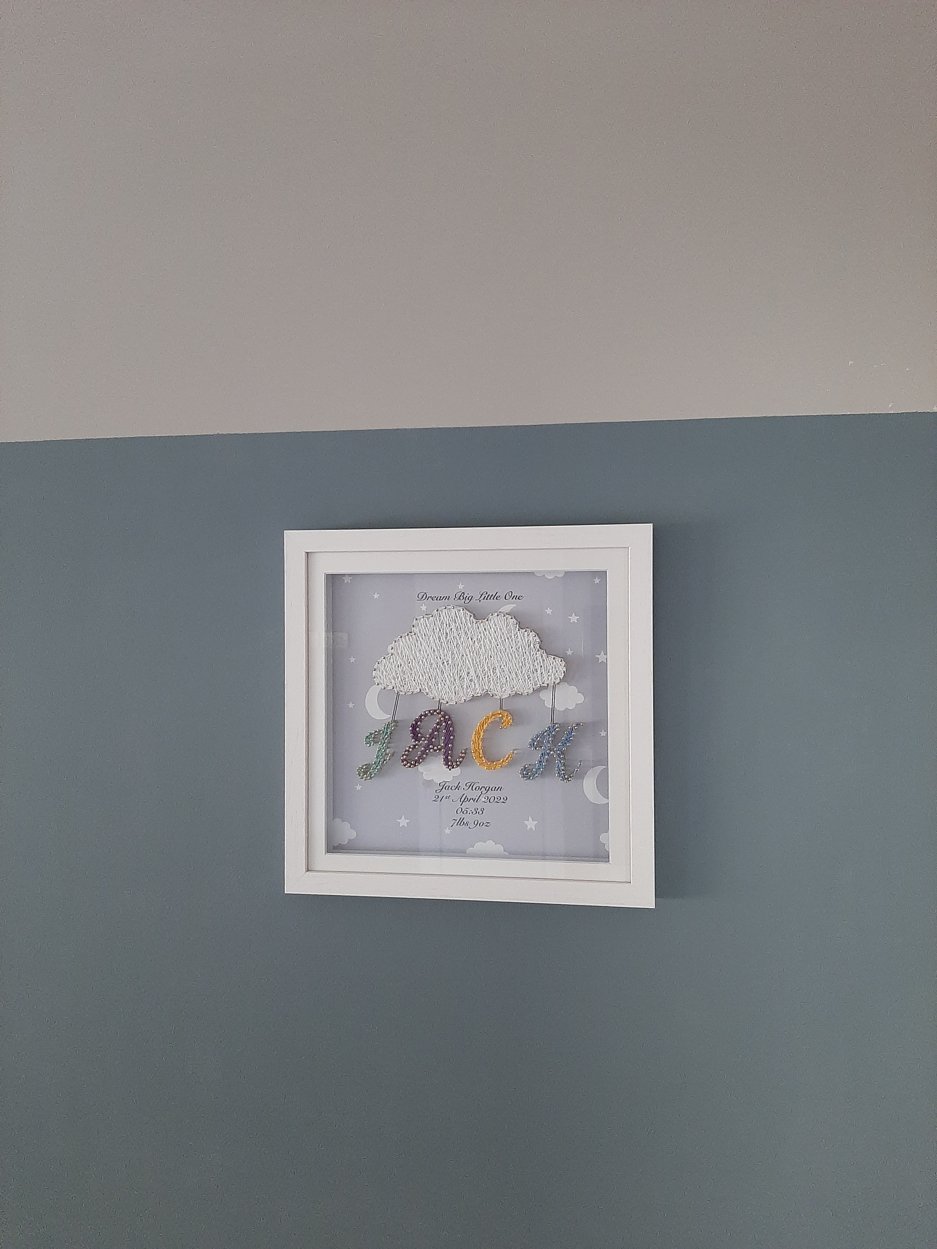 Personalised Baby Cloud (Grey sky background)