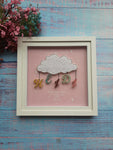 Personalised Baby Girl Cloud (Pink sky background)