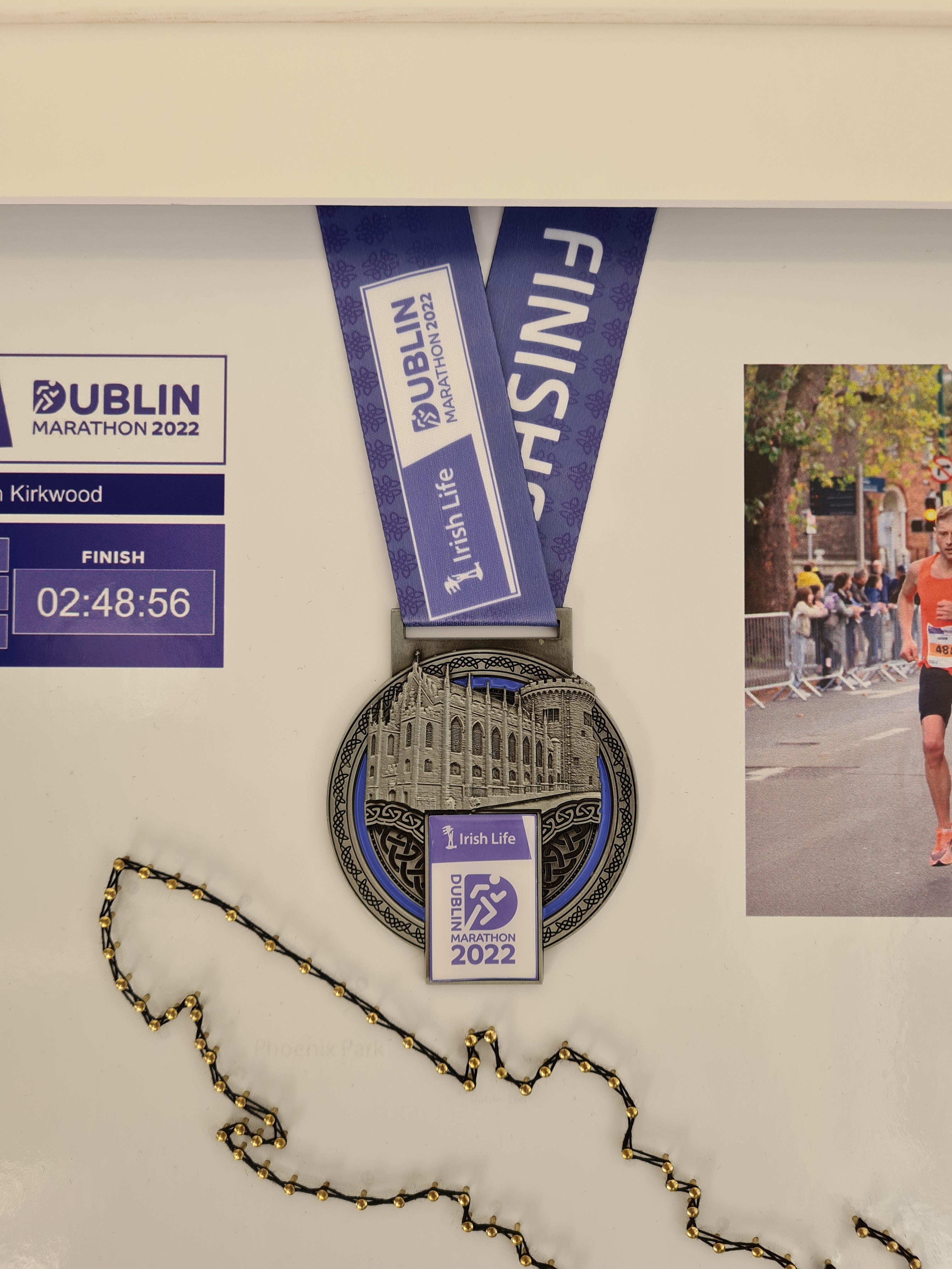 Framed Marathon Medal with String Route – All Strings Attached
