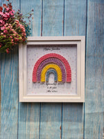 String Rainbow with Love Heart Background
