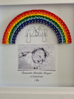 String Rainbow with Sketch of Baby
