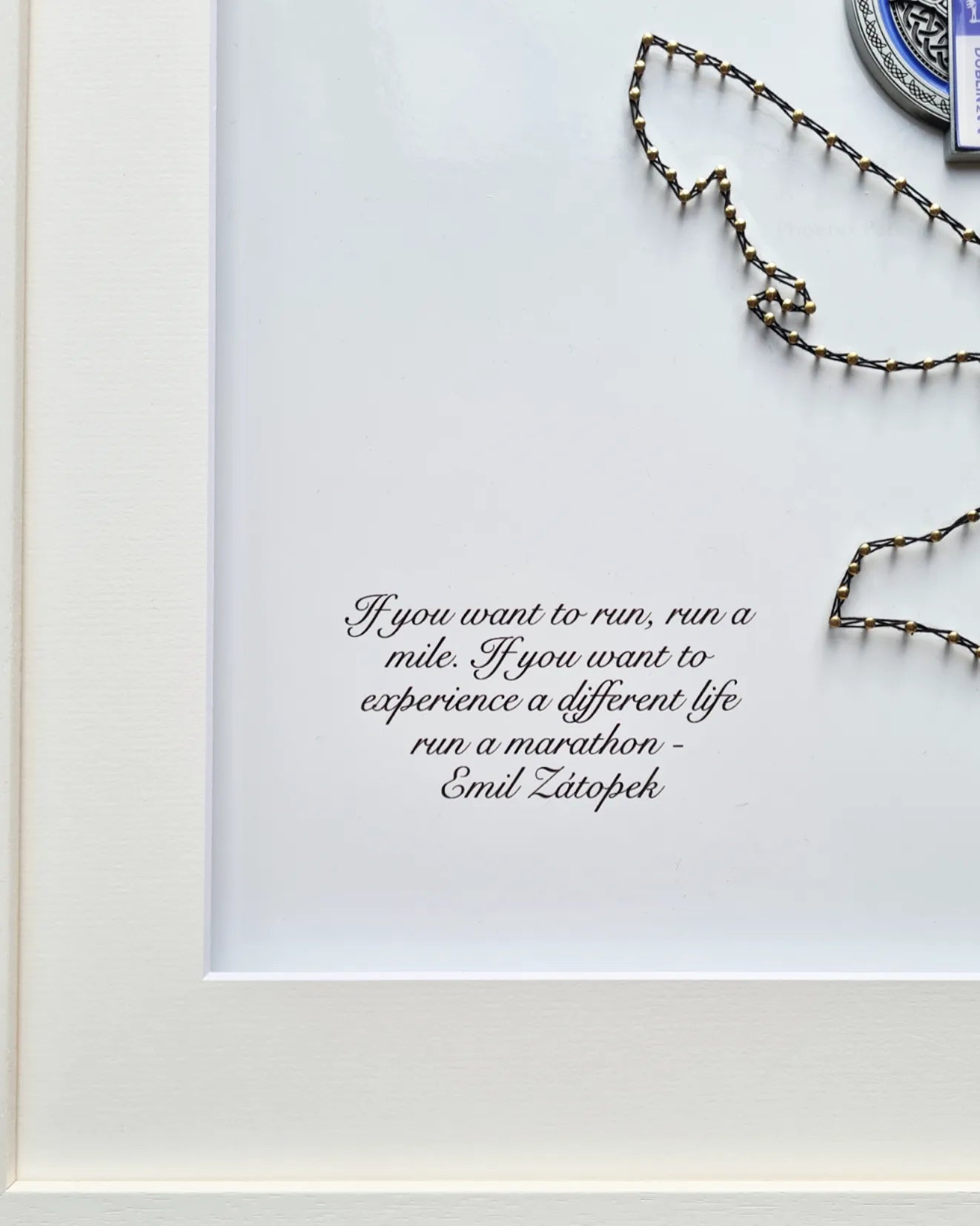 Framed Marathon Medal with String Route – All Strings Attached